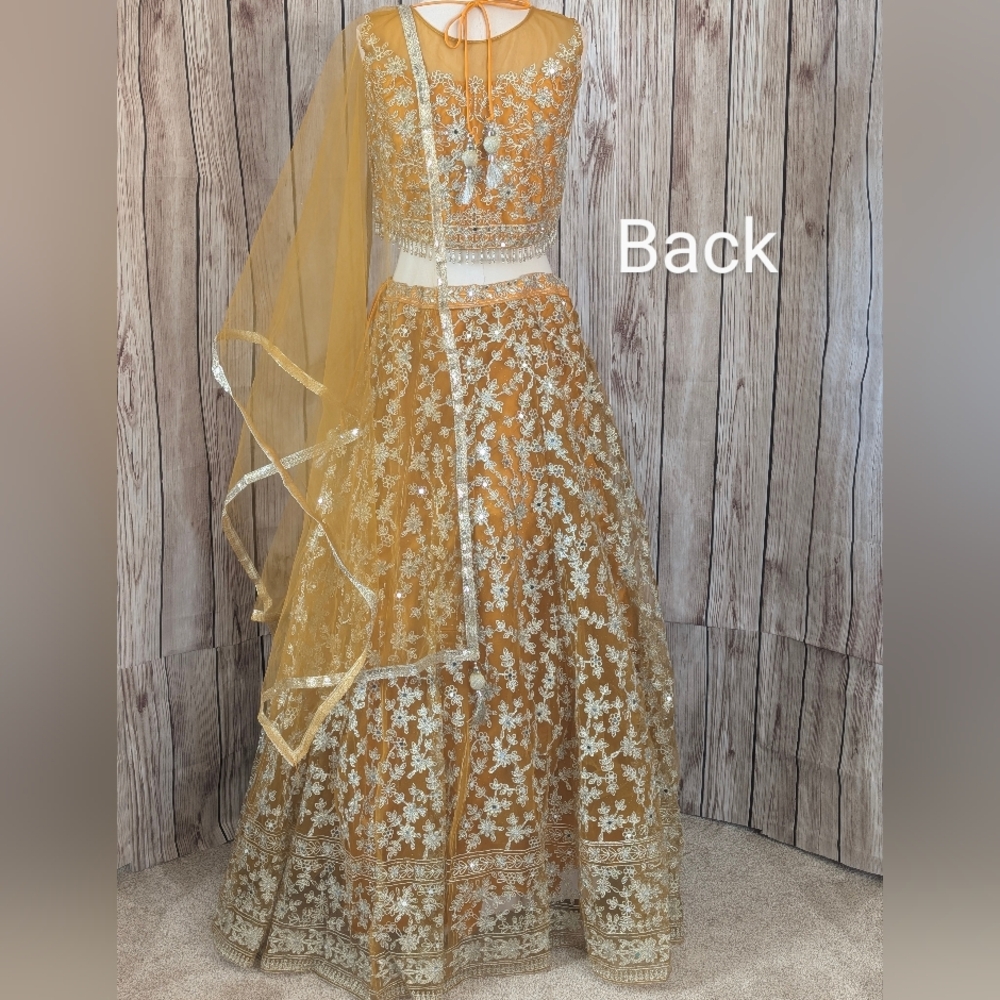 Yellow Embroidered Lehenga - Picture 3 of 16